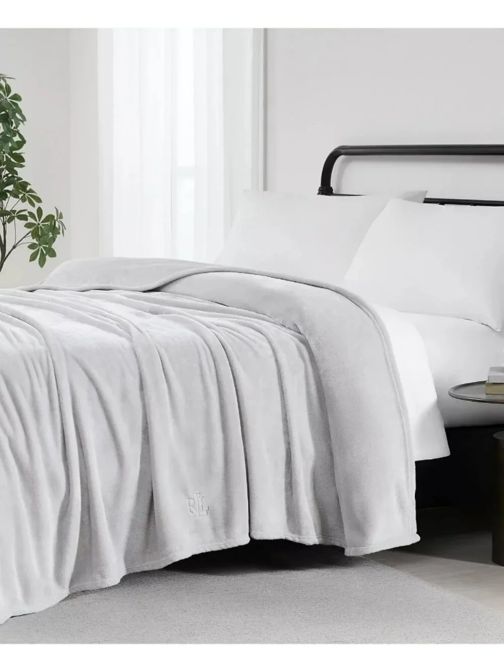 Ralph Lauren Classic Micromink Blanket King GRAY 108